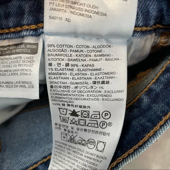 Levi’s 501 Skinny High Rise Raw Hem Jeans in Dark Blue Size 27 x 28 - Picture 5 of 6